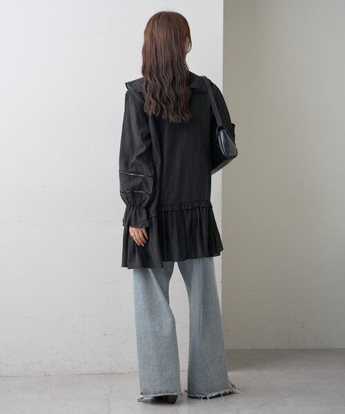 mystic（ミスティック）の「【柔らか素材/2色展開】ラッフルティアードミニワンピース（ワンピース・レディース・ブラック/アイボリー・FREE）」の17枚目の写真