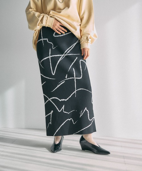 LEPSIM（レプシィム）の「14ゲージアソート柄ニットスカート　638125（スカート・レディース・ブラック系その他2/モカ/ブラック系その他・FREE）」の15枚目の写真