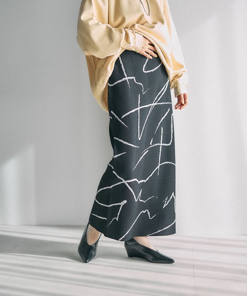 LEPSIM（レプシィム）の「14ゲージアソート柄ニットスカート　638125（スカート・レディース・ブラック系その他2/モカ/ブラック系その他・FREE）」の17枚目の写真