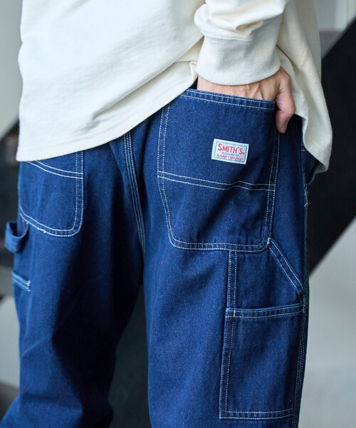 SMITH'S（スミス）の「SMITH’S（スミス）別注ワークパンツ（デニムパンツ・メンズ・ネイビー/オフホワイト/コバルトブルー・S/M/L/XL）」の15枚目の写真