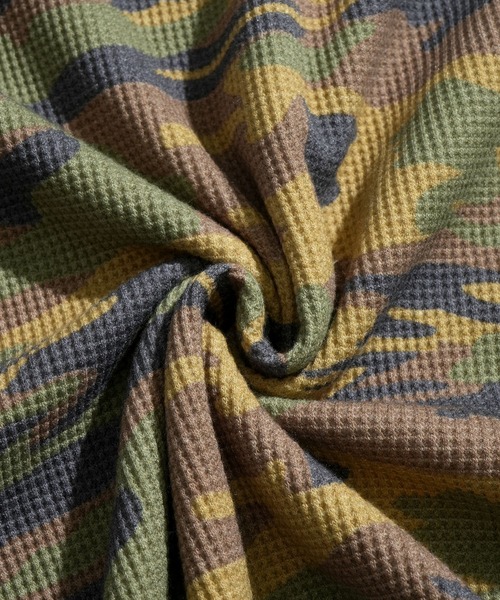 Starting Over（スターティングオーバー）の「short length one point embroidery press-stud henry neck thermal long-sleeved T-shirt/ショートレングス ワンポイント刺繍 スナップ ヘンリーネック サーマル ロングスリーブTシャツ 短丈 スナップ ヘンリー ワッフル ロンT（Tシャツ/カットソー・メンズ・グレー/ブラック/カモフラージュ・L/M）」の12枚目の写真