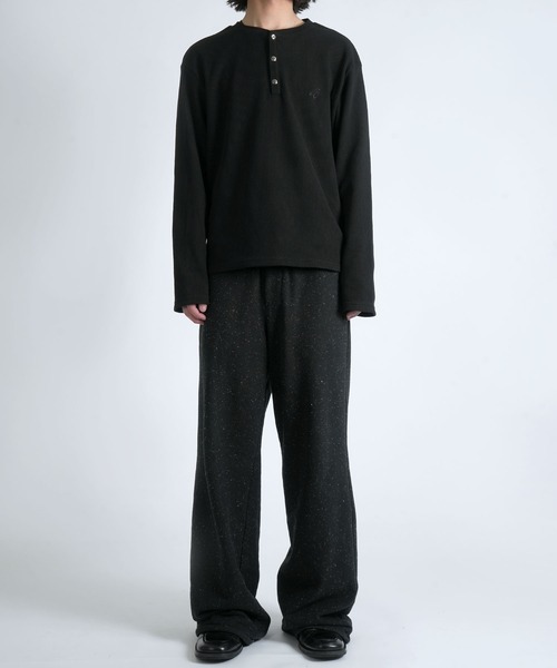 Starting Over（スターティングオーバー）の「short length one point embroidery press-stud henry neck thermal long-sleeved T-shirt/ショートレングス ワンポイント刺繍 スナップ ヘンリーネック サーマル ロングスリーブTシャツ 短丈 スナップ ヘンリー ワッフル ロンT（Tシャツ/カットソー・メンズ・グレー/ブラック/カモフラージュ・L/M）」の22枚目の写真