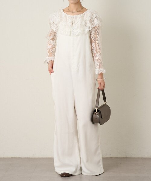 Omekashi（オメカシ）の「レースラッフルブラウス（シャツ/ブラウス・レディース・オフホワイト/ブラック・FREE）」の20枚目の写真