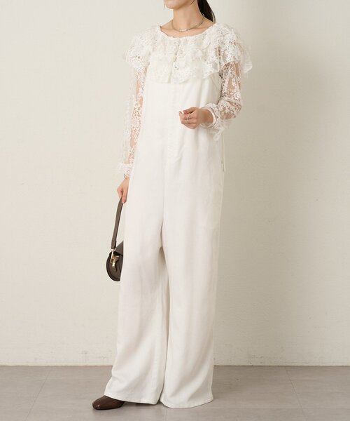 Omekashi（オメカシ）の「レースラッフルブラウス（シャツ/ブラウス・レディース・オフホワイト/ブラック・FREE）」の21枚目の写真