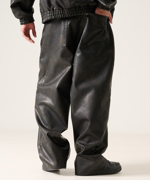 FUBU( フブ)の「FUBU フブ ブランド Leather Baggy Pants / フェイクレザーバギーパンツ PUレザー(セットアップ対応)(その他パンツ・メンズ・ブラック・34/36/38/32)」の22枚目の写真