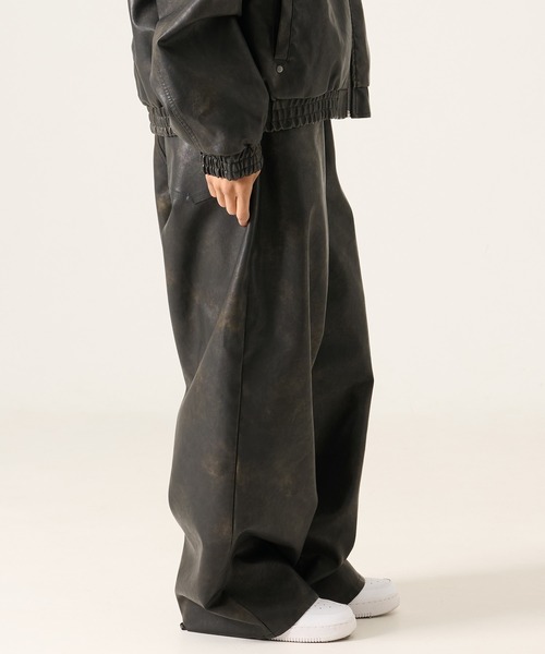 FUBU( フブ)の「FUBU フブ ブランド Leather Baggy Pants / フェイクレザーバギーパンツ PUレザー(セットアップ対応)(その他パンツ・メンズ・ブラック・34/36/38/32)」の7枚目の写真
