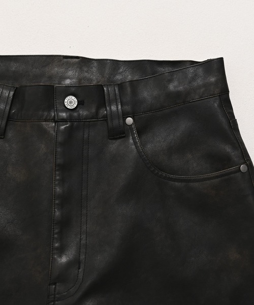 FUBU( フブ)の「FUBU フブ ブランド Leather Baggy Pants / フェイクレザーバギーパンツ PUレザー(セットアップ対応)(その他パンツ・メンズ・ブラック・34/36/38/32)」の12枚目の写真