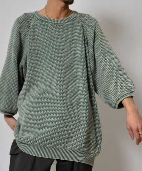 DOUBLE STEAL（ダブルスティール）の「DSストーンウォッシュラグラン7分袖ニットＰＯ（ニット/セーター・メンズ・ブラック/バーガンディー/グリーン・LARGE/MEDIUM）」の19枚目の写真