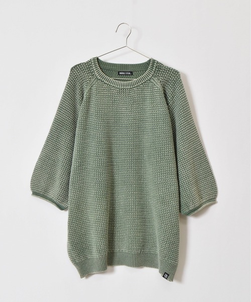 DOUBLE STEAL（ダブルスティール）の「DSストーンウォッシュラグラン7分袖ニットＰＯ（ニット/セーター・メンズ・ブラック/バーガンディー/グリーン・LARGE/MEDIUM）」の21枚目の写真