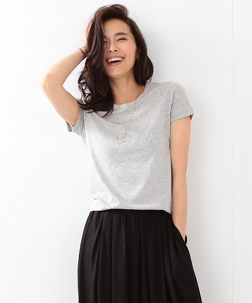BEAMS LIGHTS Women's(ビームスライツ ウィメンズ)の「BEAMS LIGHTS / ベーシックTシャツ(Tシャツ/カットソー・レディース・オフホワイト/グレー/ブラック・ONE SIZE)」の3枚目の写真
