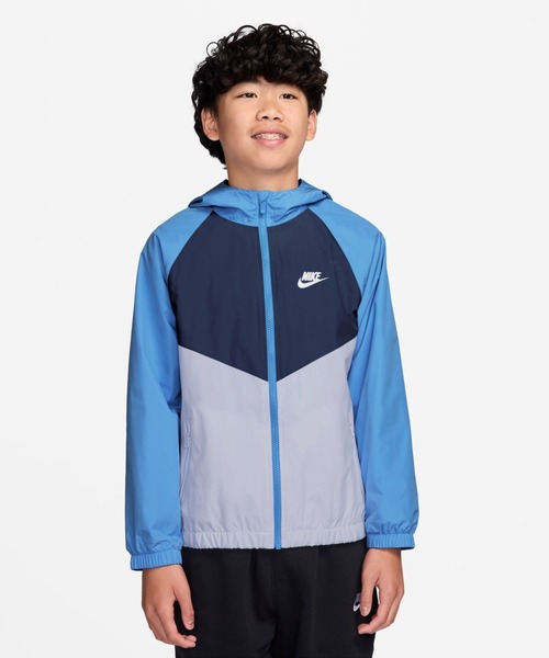 NIKE（ナイキ）の「ナイキ NIKE ナイキ YTH NSW RPL WR フーディジャケット（ナイロンジャケット・キッズ・ピンク/ブラック/ブルー・130cm/140cm/150cm/160cm）」の2枚目の写真