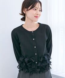 《WEB限定アイテム》リボンデザインカーディガン