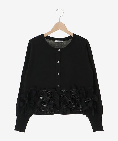 le.coeur blanc（ルクールブラン）の「《WEB限定アイテム》リボンデザインカーディガン（カーディガン/ボレロ・レディース・ベージュ/ブラック/アイボリー・38）」の22枚目の写真