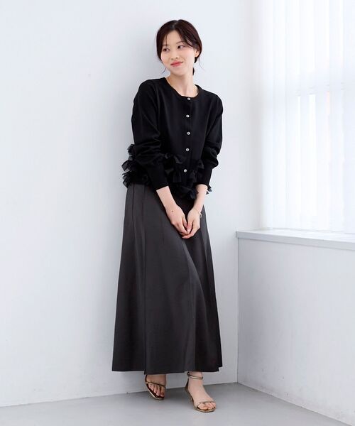 le.coeur blanc（ルクールブラン）の「《WEB限定アイテム》リボンデザインカーディガン（カーディガン/ボレロ・レディース・ベージュ/ブラック/アイボリー・38）」の15枚目の写真