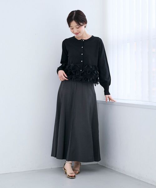 le.coeur blanc（ルクールブラン）の「《WEB限定アイテム》リボンデザインカーディガン（カーディガン/ボレロ・レディース・ベージュ/ブラック/アイボリー・38）」の13枚目の写真