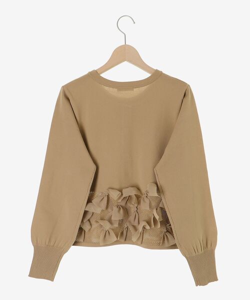 le.coeur blanc（ルクールブラン）の「《WEB限定アイテム》リボンデザインカーディガン（カーディガン/ボレロ・レディース・ベージュ/ブラック/アイボリー・38）」の9枚目の写真