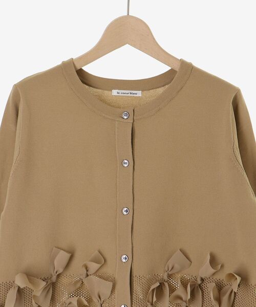 le.coeur blanc（ルクールブラン）の「《WEB限定アイテム》リボンデザインカーディガン（カーディガン/ボレロ・レディース・ベージュ/ブラック/アイボリー・38）」の8枚目の写真
