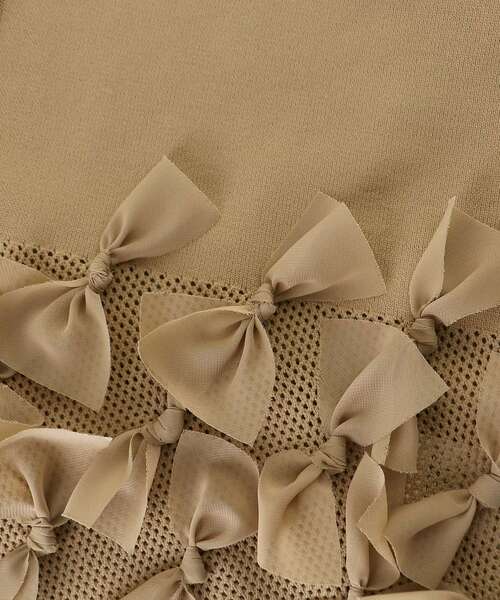 le.coeur blanc（ルクールブラン）の「《WEB限定アイテム》リボンデザインカーディガン（カーディガン/ボレロ・レディース・ベージュ/ブラック/アイボリー・38）」の6枚目の写真