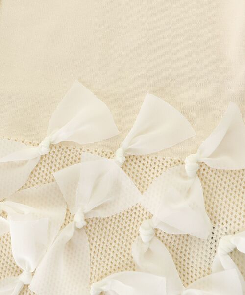 le.coeur blanc（ルクールブラン）の「《WEB限定アイテム》リボンデザインカーディガン（カーディガン/ボレロ・レディース・ベージュ/ブラック/アイボリー・38）」の5枚目の写真