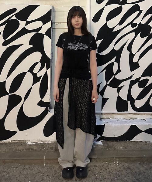 MUSINSA STANDARD WOMAN（ムシンサスタンダードウーマン）の「ウィメンズレースレイヤードラップスカート[ブラック]（スカート・レディース・その他・FREE）」の5枚目の写真