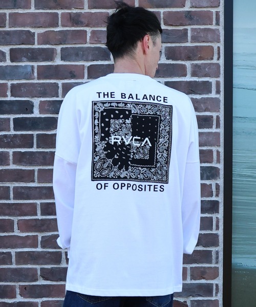 RVCA(ルーカ)の「RVCA/ルーカ BANDANA BOX LONG T ロンT BG041P01(Tシャツ/カットソー・メンズ・ブラック系その他/ホワイト×ブラック/ブラック×ホワイト/カーキブラウン・S/M/L)」の8枚目の写真