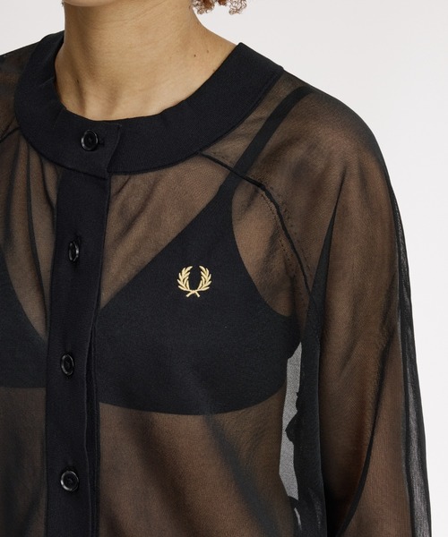 FRED PERRY（フレッドペリー）の「Sheer Cardigan／シアーカーディガン（ニット/セーター・レディース・ブラック・10）」の12枚目の写真