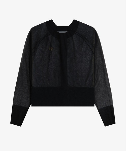 FRED PERRY（フレッドペリー）の「Sheer Cardigan／シアーカーディガン（ニット/セーター・レディース・ブラック・10）」の16枚目の写真