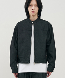 ARRAYED（アレイド）の「[ノンフェード] バーティカルバイカー クロップデニムジャケット [ブラック]（デニムジャケット）」