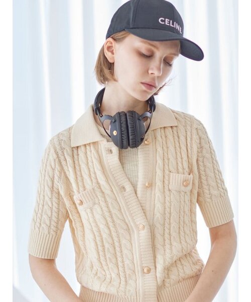 AYIHOLIC CASHMERE（アイホリックカシミア）の「ケーブルカラーショートカーディガン（カーディガン/ボレロ・レディース・その他・S/M）」の2枚目の写真