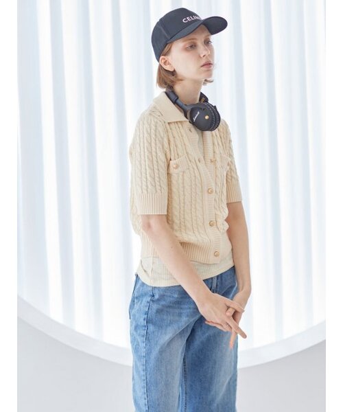 AYIHOLIC CASHMERE（アイホリックカシミア）の「ケーブルカラーショートカーディガン（カーディガン/ボレロ・レディース・その他・S/M）」の3枚目の写真