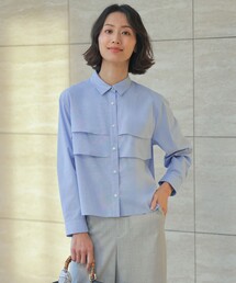 【WEB限定カラーあり・一枚で着映え】COTTON TEX シャツ ブラウス