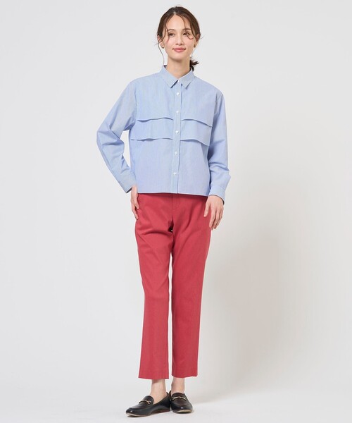 J.PRESS(ジェイプレス)の「【WEB限定カラーあり・一枚で着映え】COTTON TEX シャツ ブラウス(シャツ/ブラウス・レディース・ブルー系1/ピンク系/ベージュ系1/ライトグレー系1/サックスブルー系・11/9)」の11枚目の写真
