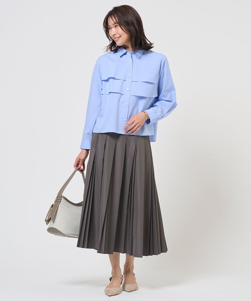 J.PRESS(ジェイプレス)の「【WEB限定カラーあり・一枚で着映え】COTTON TEX シャツ ブラウス(シャツ/ブラウス・レディース・ブルー系1/ピンク系/ベージュ系1/ライトグレー系1/サックスブルー系・11/9)」の16枚目の写真