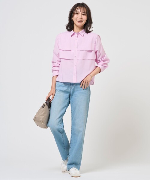 J.PRESS(ジェイプレス)の「【WEB限定カラーあり・一枚で着映え】COTTON TEX シャツ ブラウス(シャツ/ブラウス・レディース・ブルー系1/ピンク系/ベージュ系1/ライトグレー系1/サックスブルー系・11/9)」の17枚目の写真