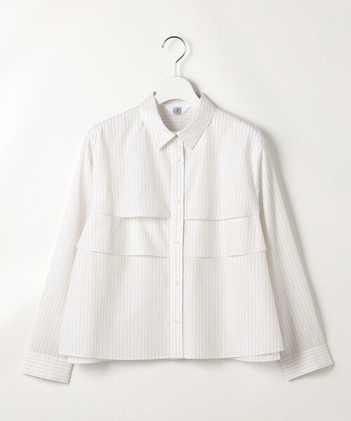J.PRESS(ジェイプレス)の「【WEB限定カラーあり・一枚で着映え】COTTON TEX シャツ ブラウス(シャツ/ブラウス・レディース・ブルー系1/ピンク系/ベージュ系1/ライトグレー系1/サックスブルー系・11/9)」の22枚目の写真