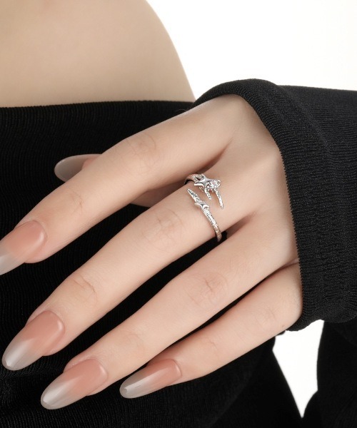 MASHIRO】Y2Kスターダストモチーフアクリルストーンリング シングル