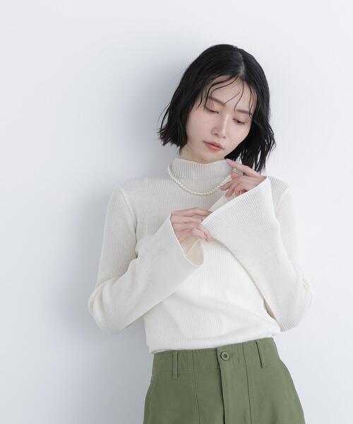 N.（N. Natural Beauty Basic）（エヌエヌナチュラルビューティーベーシック）の「シアーリブニット（ニット/セーター・レディース・ブラック/オフホワイト/ピンク・ﾌﾘ-）」の17枚目の写真