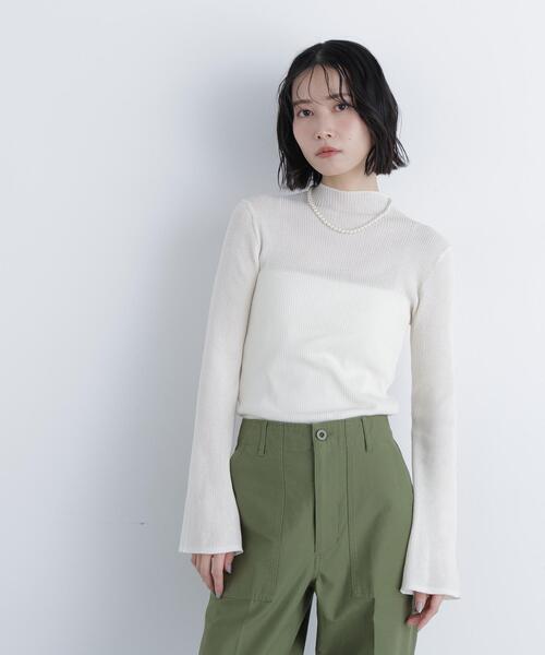 N.（N. Natural Beauty Basic）（エヌエヌナチュラルビューティーベーシック）の「シアーリブニット（ニット/セーター・レディース・ブラック/オフホワイト/ピンク・ﾌﾘ-）」の18枚目の写真