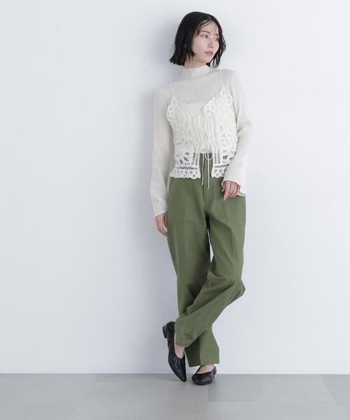 N.（N. Natural Beauty Basic）（エヌエヌナチュラルビューティーベーシック）の「シアーリブニット（ニット/セーター・レディース・ブラック/オフホワイト/ピンク・ﾌﾘ-）」の22枚目の写真