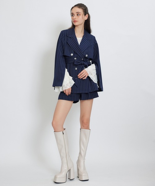 REDYAZEL(レディアゼル)の「【セットアップ可能】ベーシックタックショートパンツ(その他パンツ・レディース・ブルー/ネイビー/ベージュ・FREE)」の5枚目の写真