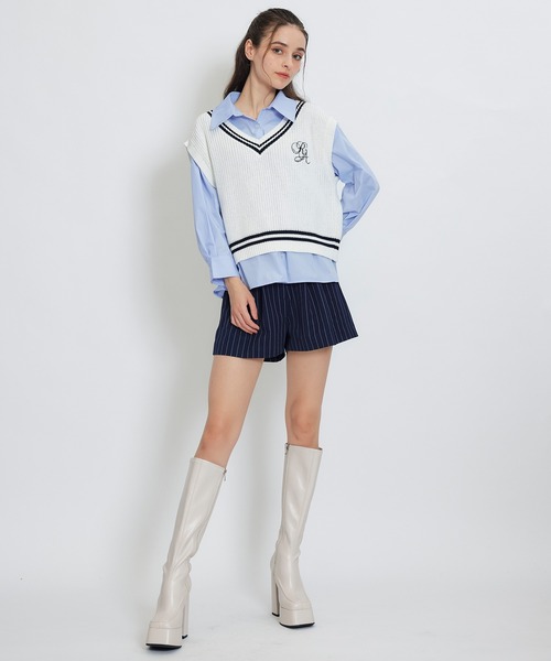 REDYAZEL(レディアゼル)の「【セットアップ可能】ベーシックタックショートパンツ(その他パンツ・レディース・ブルー/ネイビー/ベージュ・FREE)」の9枚目の写真