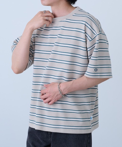 DISCUS(ディスカス)の「【DISCUS】吸汗速乾ボーダーTシャツ イージーケア/ダンボール生地 COOLMAX 6273-8105 MNY(Tシャツ/カットソー・メンズ・ダークグリーン/ホワイト/ベージュ/ホワイト系1・XL/L/M)」の21枚目の写真