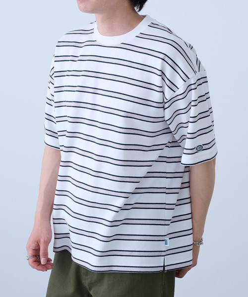 DISCUS(ディスカス)の「【DISCUS】吸汗速乾ボーダーTシャツ イージーケア/ダンボール生地 COOLMAX 6273-8105 MNY(Tシャツ/カットソー・メンズ・ダークグリーン/ホワイト/ベージュ/ホワイト系1・XL/L/M)」の17枚目の写真