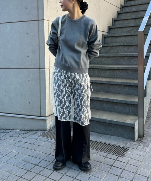 FRIPIER（フリピエ）の「《FRIPIER》レースコンビニット（ニット/セーター・レディース・ダークグレー・FREE）」の11枚目の写真