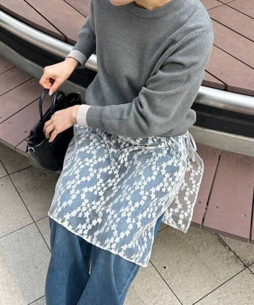 FRIPIER（フリピエ）の「《FRIPIER》レースコンビニット（ニット/セーター・レディース・ダークグレー・FREE）」の13枚目の写真