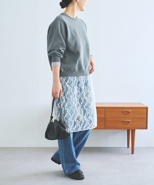 FRIPIER（フリピエ）の「《FRIPIER》レースコンビニット（ニット/セーター・レディース・ダークグレー・FREE）」の15枚目の写真