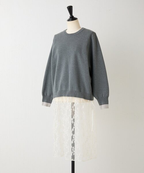 FRIPIER（フリピエ）の「《FRIPIER》レースコンビニット（ニット/セーター・レディース・ダークグレー・FREE）」の8枚目の写真