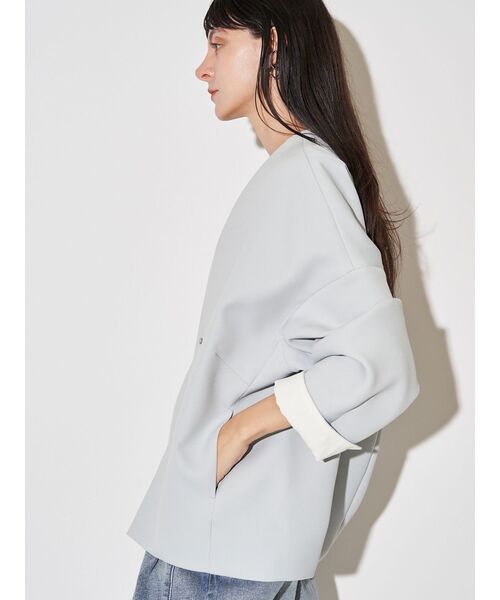 ELENDEEK（エレンディーク）の「フォルムショートコート（その他アウター・レディース・ミント/ライトベージュ/ブラック・FREE）」の12枚目の写真