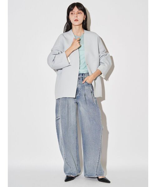 ELENDEEK（エレンディーク）の「フォルムショートコート（その他アウター・レディース・ミント/ライトベージュ/ブラック・FREE）」の15枚目の写真