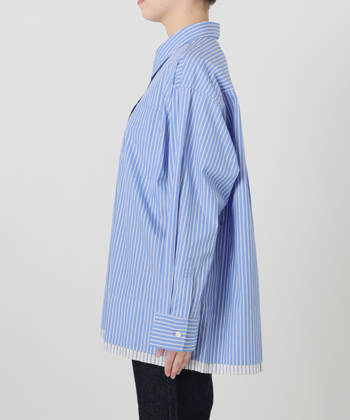 SLOBE IENA(スローブイエナ)の「ストライプレイヤーシャツ(シャツ/ブラウス・レディース・ブルー系その他/ベージュ・FREE)」の8枚目の写真